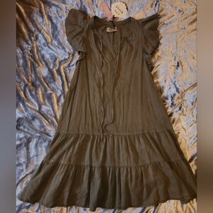 M NEW Knox Rose Green Midi Dress,Ruffle Sleeves,Boho,Western,Hippy,100% Lyocell